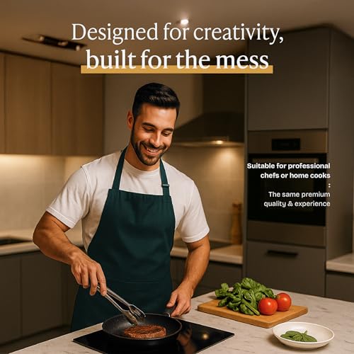 Will Well Unisex Kitchen Apron - 2 Pack, Oil & Water Resistant, 33" x 27"