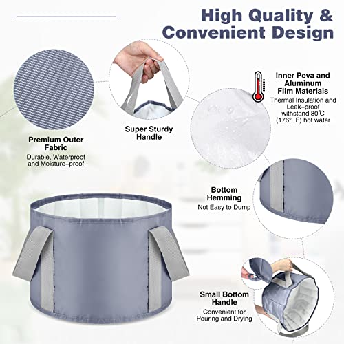 Meanplan Collapsible Foot Soak Tub - 3 Pack, 14L, Portable & Foldable
