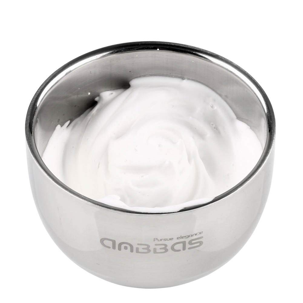 Anbbas 3IN1 Shaving Brush Set, with Synthetic Badger Hair Wood Handle,Stainless Steel Stand and Bowl,Perfect for Men Traditional Wet Shave