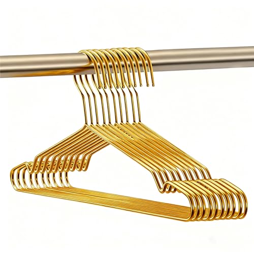 Heavy Duty Stainless Steel Clothes Hangers - 10 Pack Ultra Thin Space Saving Design