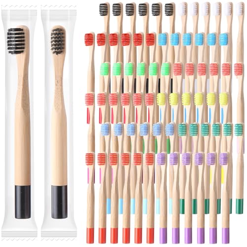 24 Pack Kids Bamboo Toothbrushes - Soft Bristle, Eco-Friendly, Individually Wrapped