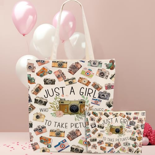 Canvas Tote Bag and Cosmetic Pouch Set for Photographers
