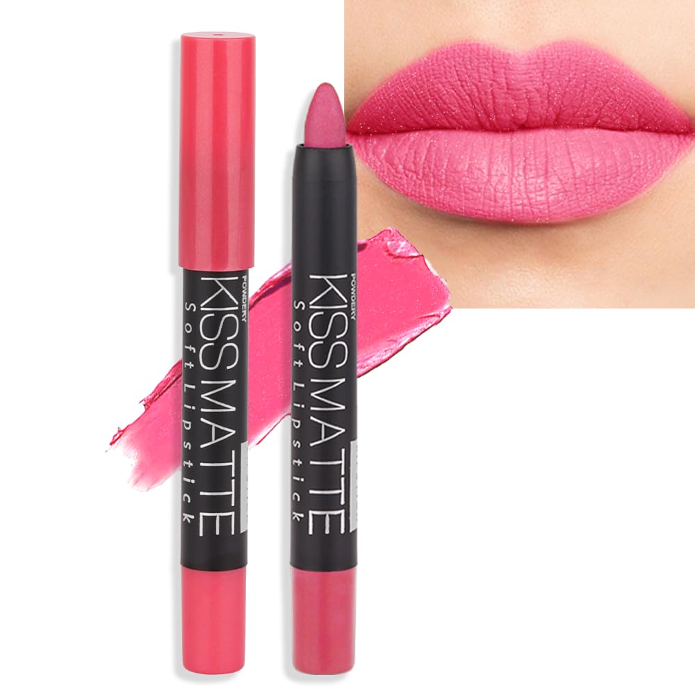 Matte Lipstick - Long-Lasting Velvet Lip Crayon with Waterproof Formula | Smooth Lightweight Lip Color, 08