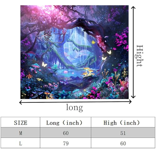 Magical Enchanted Forest Tapestry Wall Hanging - 51"x60"