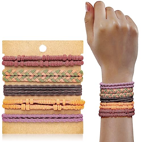 KANPRINCESS 10Pcs Boho Hair Tie Bracelet Set for Women