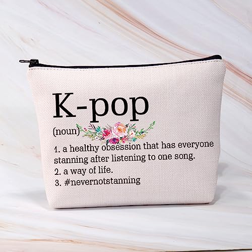 K-POP Makeup Bag - Korean Drama & Music Lover Gift, Waterproof Canvas, 9"