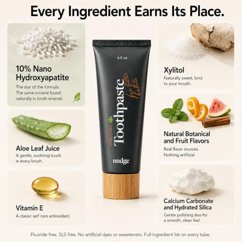 Nudge Nano Hydroxyapatite Toothpaste with Natural Mint - 4.5 oz Pack of 2 (Mild Mint Variant)