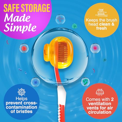 GuruNanda Brush Pods - Travel Toothbrush Covers, Pack of 6
