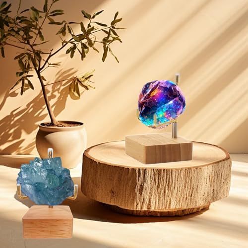 4 Adjustable Wooden Display Stands for Crystals & Collectibles