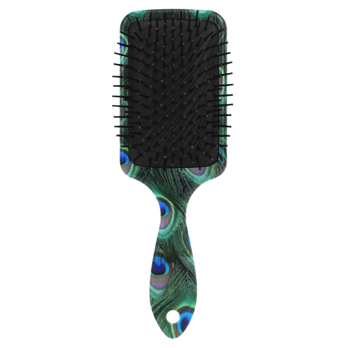 Peacock Feather Hair Brush for Wet & Dry Hair Grip Soft Bristles for Anti Static & Frizz Air Cushion Comb for Women Girls