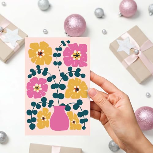 24 Pack Floral Greeting Cards with Envelopes - 8 Elegant Designs