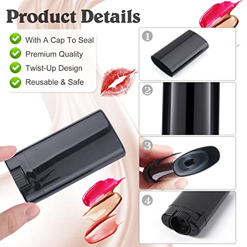 15g Plastic Oval Lip Balm Tubes - 20 Pack Cosmetic Containers