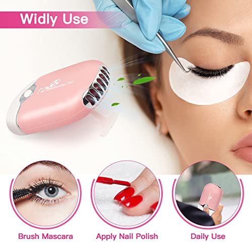 mLogiroa Pink Lash Fan Mini Portable Eyelash Extension Dryer