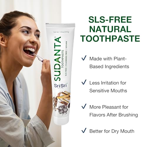 Sri Sri Tattva Sudanta Herbal Toothpaste | SLS & Fluoride Free | 200g Pack of 3