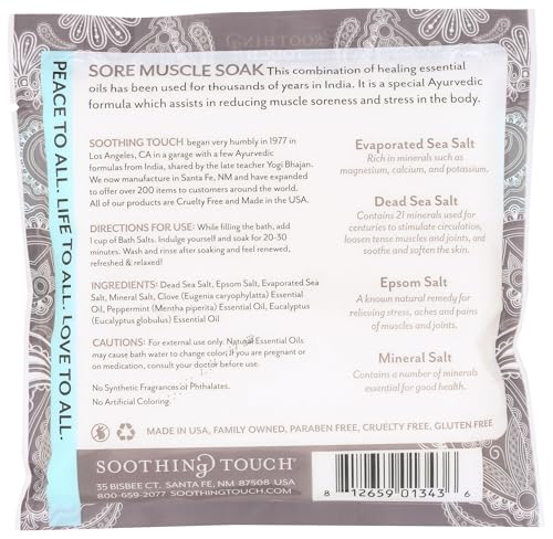 Soothing Touch Peppermint Sore Muscle Soak Bath Salts - 8 Oz
