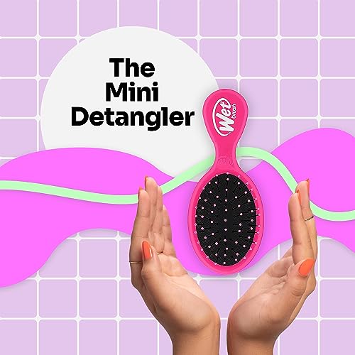 Wet Brush Mini Detangler Hair Brush Set - 2 Pack (Black & Pink)