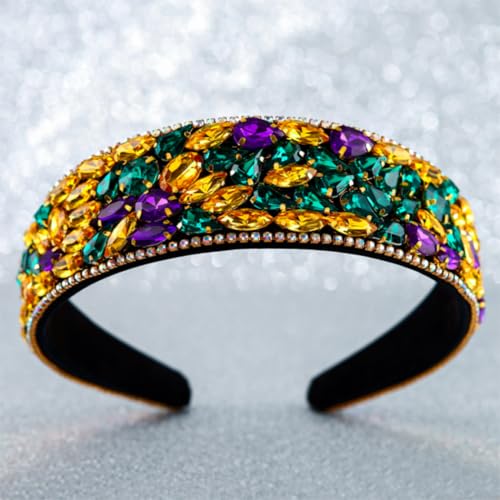 Purple Rhinestone Pearl Headband for Women - Baroque Style (1 Count)