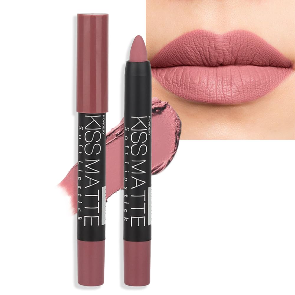 Matte Lipstick - Long-Lasting Velvet Lip Crayon with Waterproof Formula | Smooth Lightweight Lip Color, 08