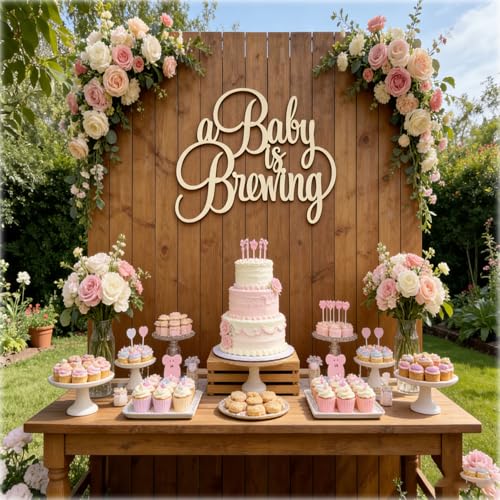 A Baby is Brewing Wooden Sign - Charming Baby Shower Decor