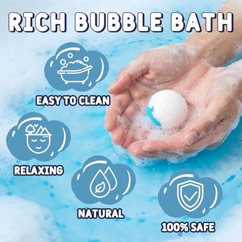 Ponomoba Organic Bath Bombs for Kids with Ocean Animal Surprise Toys (12 Pack)