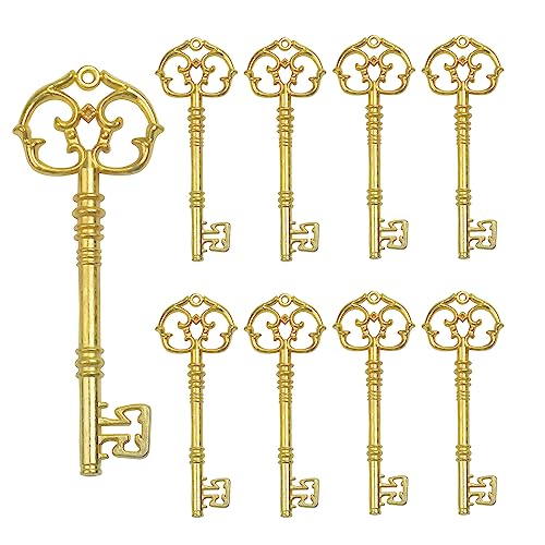 20Pcs Vintage Skeleton Key Charms for Jewelry Making - Antique Metal Pendants