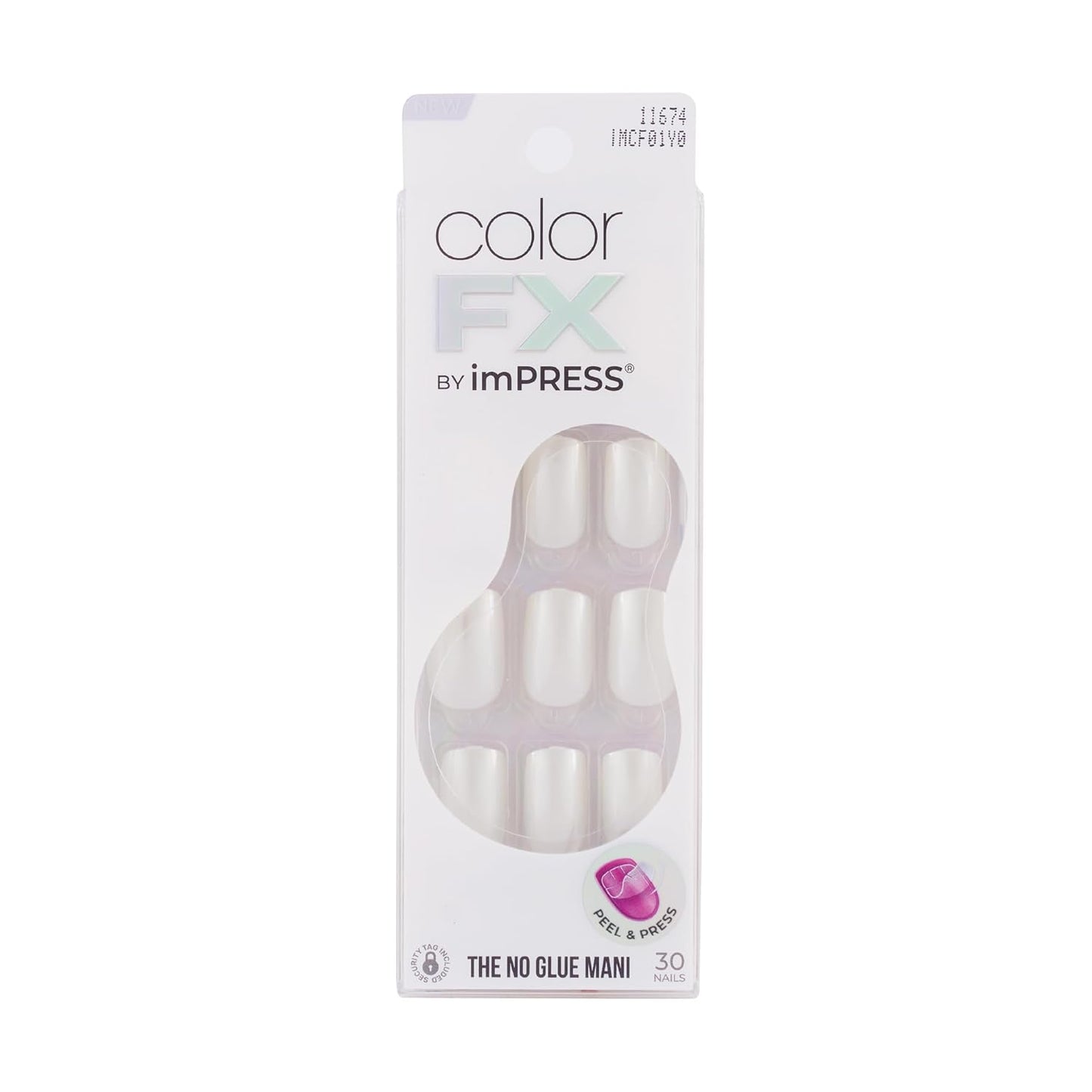 Impress Color FX No Glue Press-On Nails - 30 Pcs Metallic Chrome & Cat Eye | Medium Size, Easy Peel & Press