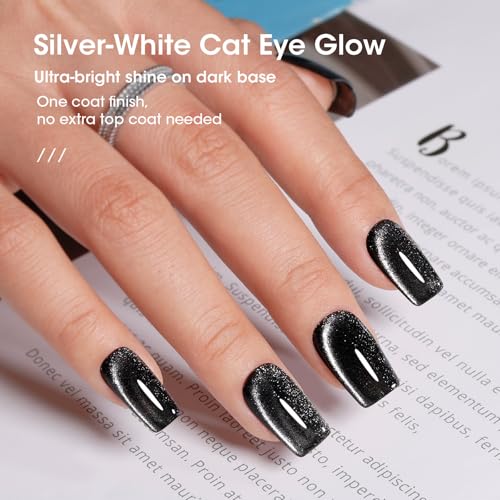 GELLEN Cat Eye Gel Top Coat - Magnetic Silver White Polish 18ml