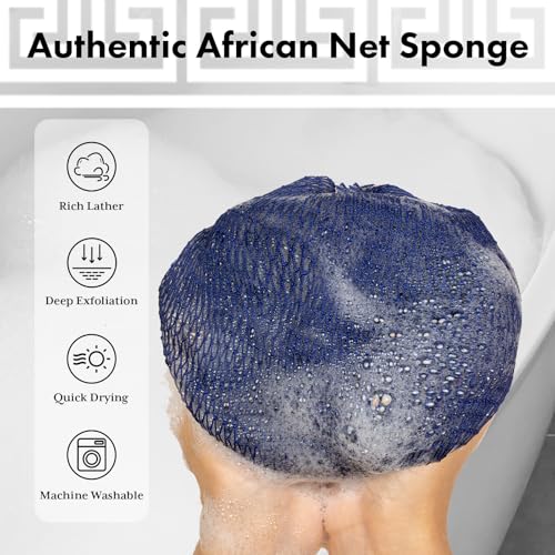 Bathway African Net Sponge Set of 2 - Exfoliating Body Scrubber