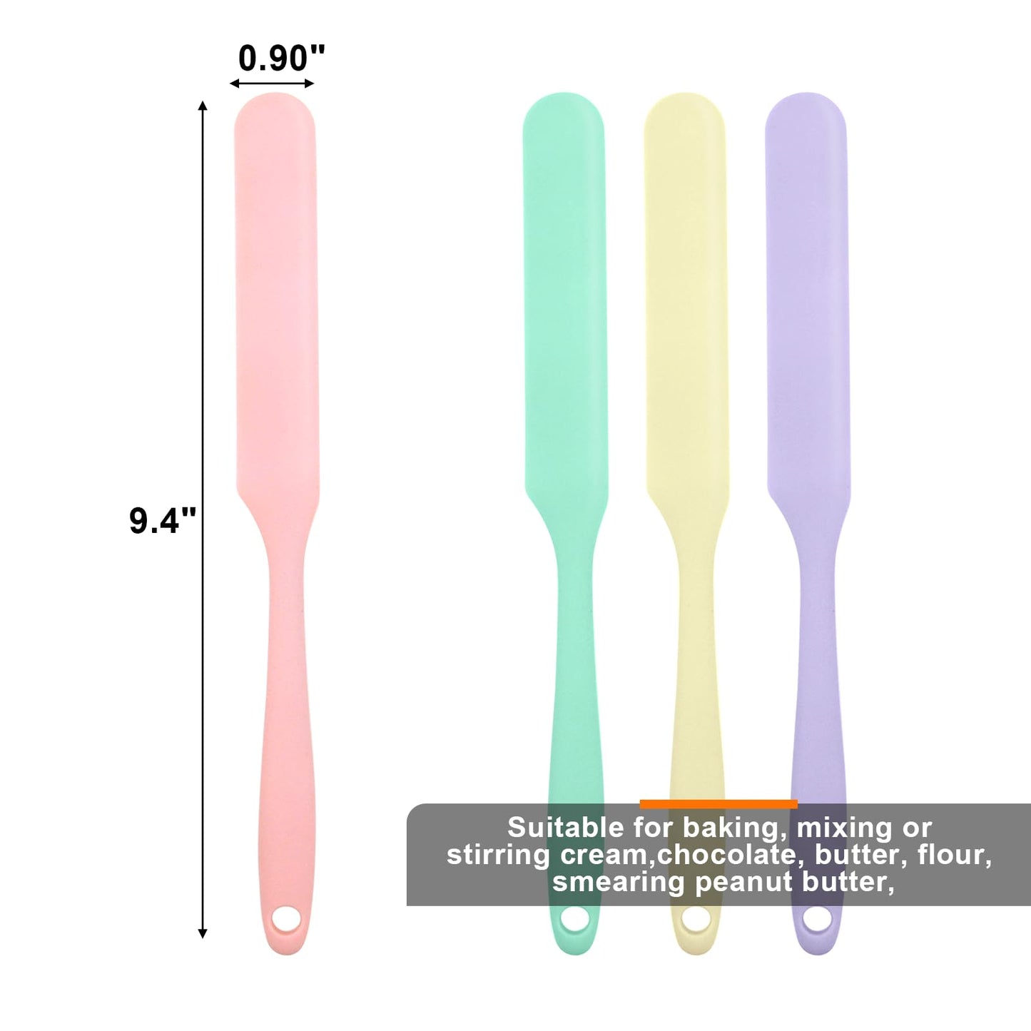 4 Pcs Silicone Jar Spatula, Non-Stick Heat Resistant Cake Cream Spatulas Set, 9.8 inch Cake Cream Butter Spatulas(4 colors）