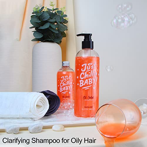 Suisuaie Clarifying Oily Hair Shampoo 9.4 Fl Oz - Silicone-Free, Build-Up & Greasy Scalp Care