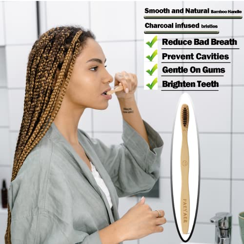 Biodegradable Bamboo Toothbrushes - 8 Pack Extra Soft for Sensitive Teeth