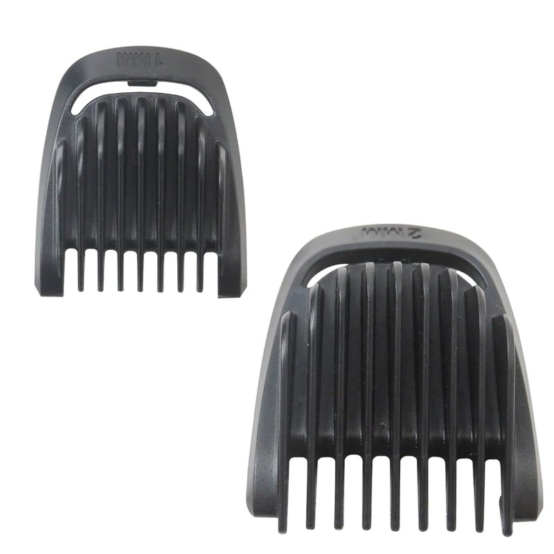 Replacement Beard Stubble Guide Combs Guards 1mm & 2mm Compatible with Philips Norelco Multigroom Trimmer BT5511, MG3750, MG3760, MG5700, MG5750