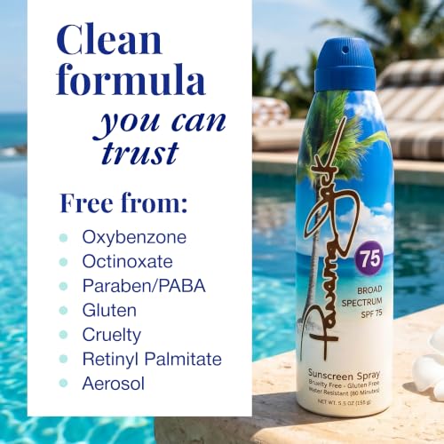 Panama Jack SPF 75 Continuous Spray Sunscreen - 5.5 oz (Pack of 2)