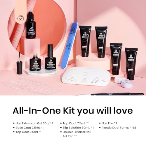 Beetles Soft Glam Nail Extension Gel Kit - 4 Colors Poly Gel