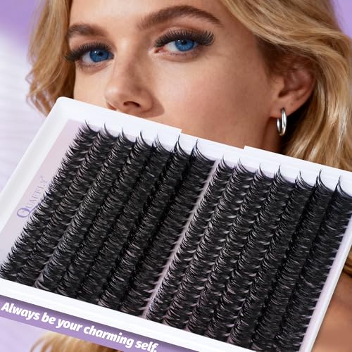 QUAFFLY 280Pcs DIY Lash Clusters Kit with Bond, Seal, Remover & Tweezers