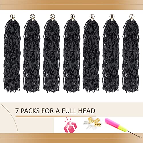 Love ORNAN 18-Inch Soft Faux Locs Crochet Braiding Hair - 7 Pack Set