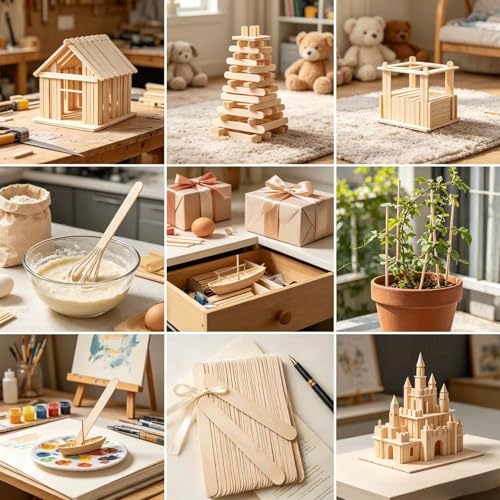 Borogo 150 Premium Wooden Wax Sticks - 6" Splinter-Free for Body & Face