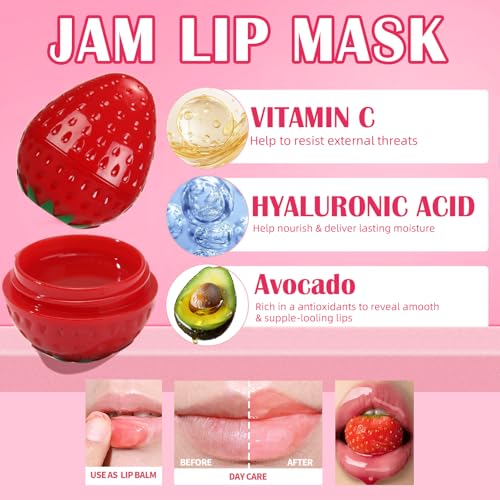 6-Piece Fruit Honey Lip Mask & Balm Set - Moisturizing Propolis Treatment
