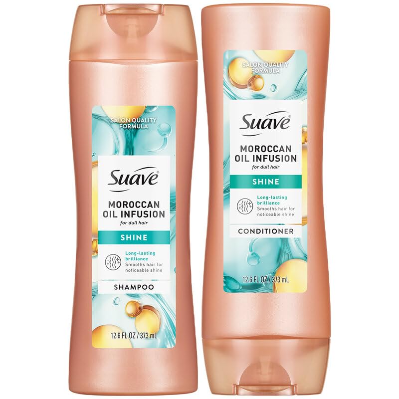 Moroccan Oil Infusion Shine Shampoo & Conditioner Set - Frizz Control, 12.6 Oz Each