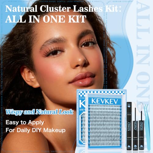 Natural Wispy Lash Clusters Kit - KevKev Wispy02 (8-16mm)