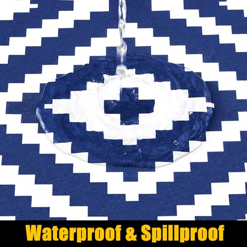 Smiry Waterproof Elastic Fitted Tablecloth for 6FT Tables - Navy