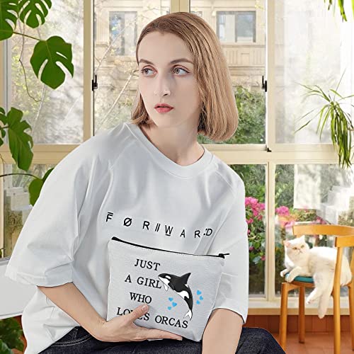 Funny Orca Whale Cosmetic Bag - Just A Girl Who Loves Orcas