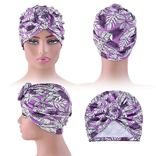 Women's Pre-Tied Cotton Turban Beanie - Twist Knot Head Wrap