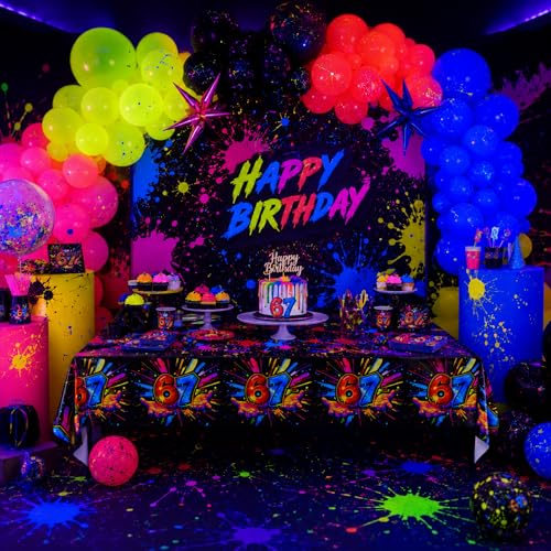 Paint Splatter Table Covers - Pack of 3, 54"x108" - Perfect for 67 Birthday Party Decorations