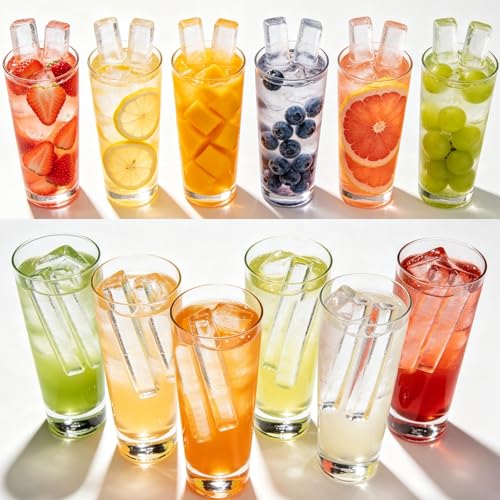 Silicone Long Ice Cube Tray for Water Bottles - Stackable & Easy Release (2 Pack)