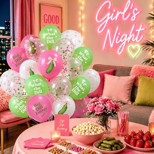 36PCS Pink Pickle Party Balloons Set | Fun Girls' Night Decor