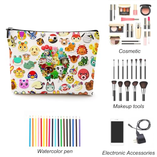 LONGXIN Animal Villager Makeup Bag - Large Capacity Cosmetic Organizer