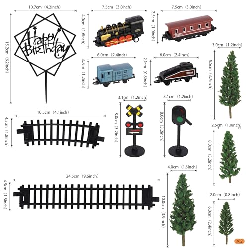 3D Mini Train Cake Topper Set for Birthday Parties