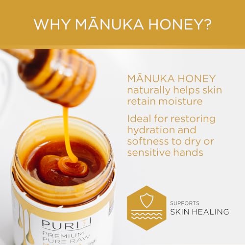 PURITI Nourishing Hand Cream with Manuka Honey - Fast Absorbing, 2.5 Fl Oz