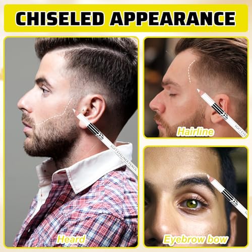 12Pcs Barber Pencils Set with 2 Sharpener for Hairline, Beard & Eyebrow Styling